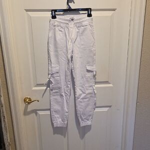 Telepatia White Cargo Jogger Pants